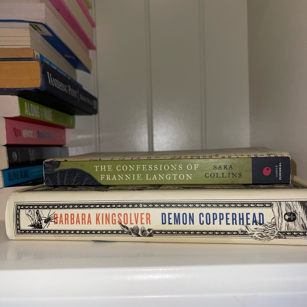 Decorative Book Set with Cream and Blue Covers - Picture 2 of 2